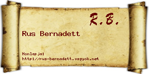 Rus Bernadett névjegykártya